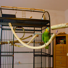 Lade das Bild in den Galerie-Viewer, Papageien Kletterseil, Sisal/Birkenholz, 2 Karabiner, Ø 30mm, L= 80 - 120 cm